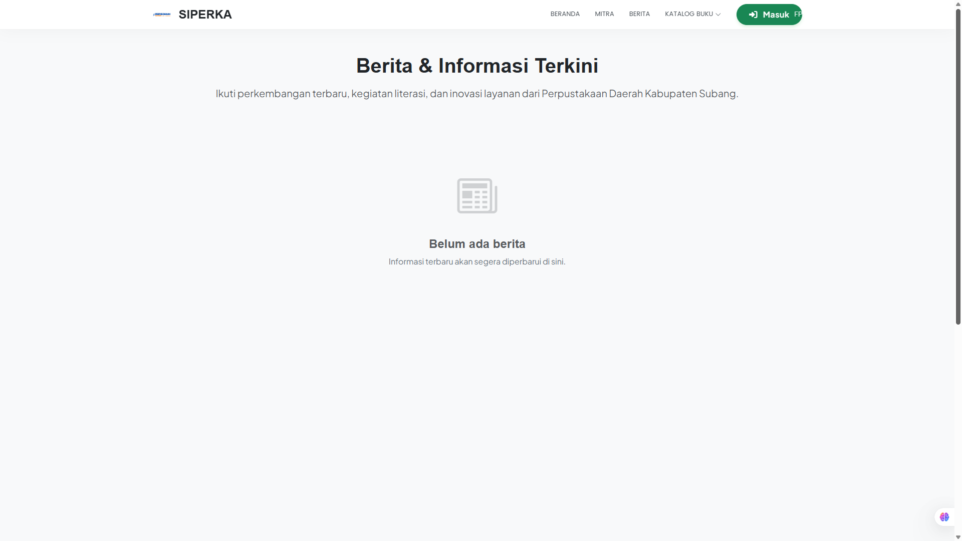 Tampilan berita