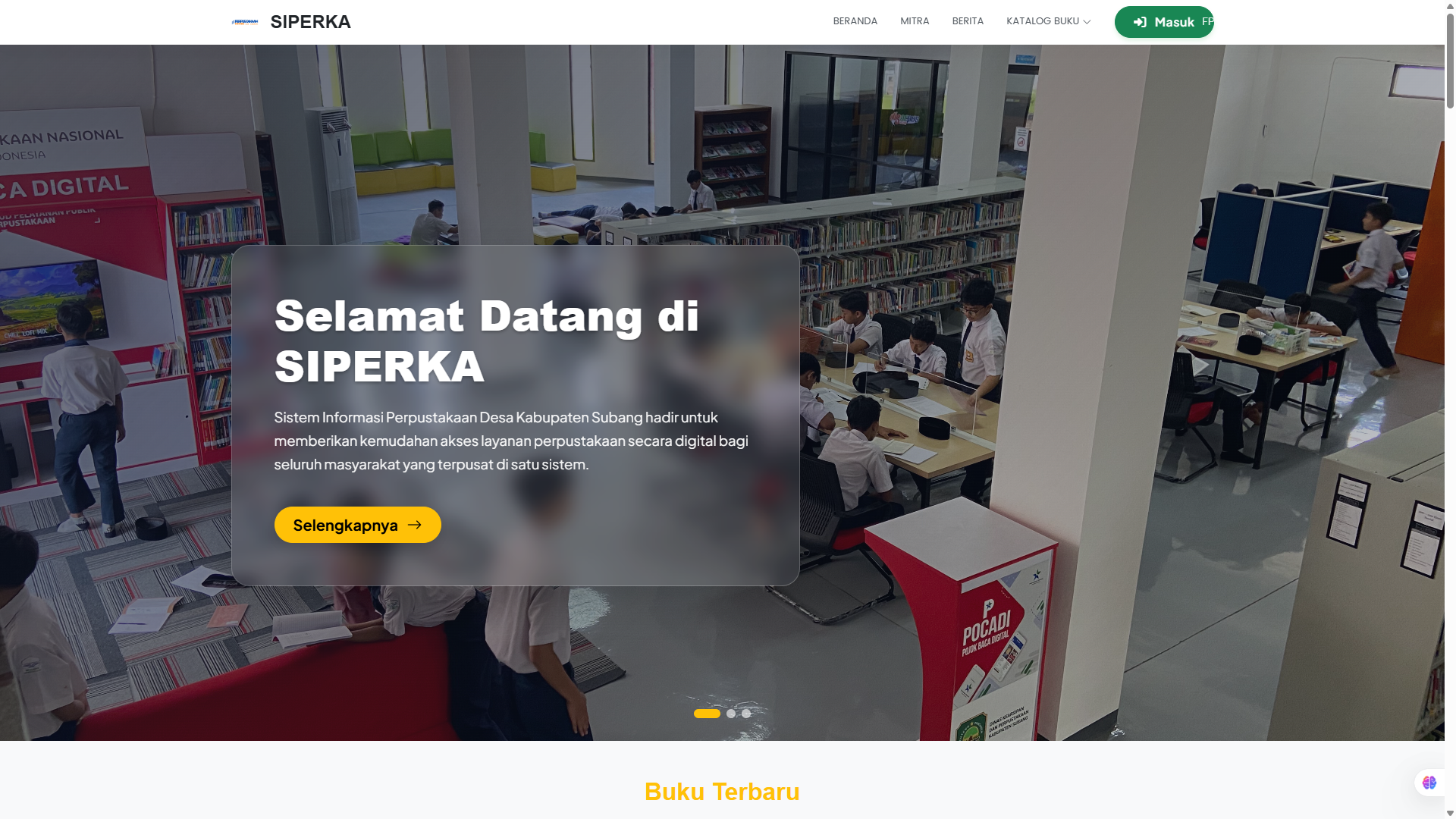 Tampilan landing-page
